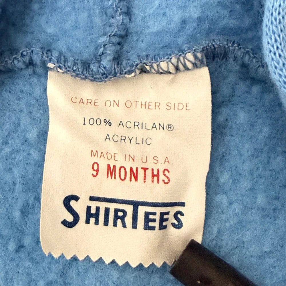 Vintage ShirTees Blue Acrilan Tracksuit Set 9 Mnths Made in USA Zip Hoodie Pants